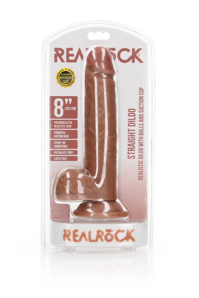Shots Toys - RealRock - 8" Straight Dildo with Balls - Image 10