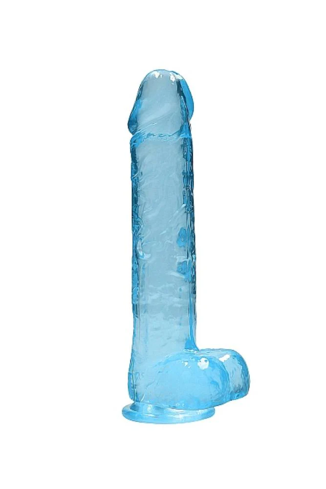 Shots Toys - RealRock - 9" Crystal Clear Dildo - Blue