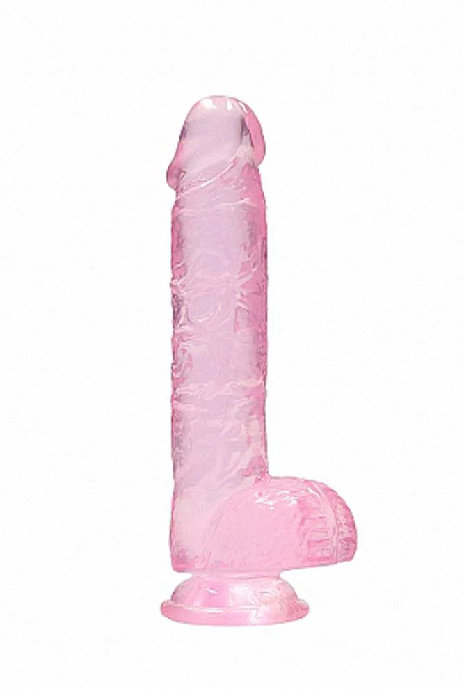 Shots Toys - RealRock - 9" Crystal Clear Dildo with Balls - Image 14
