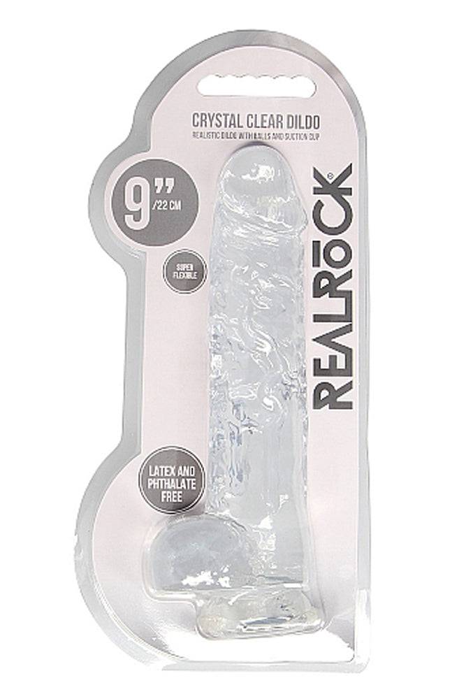 Shots Toys - RealRock - 9" Crystal Clear Dildo with Balls - Image 3