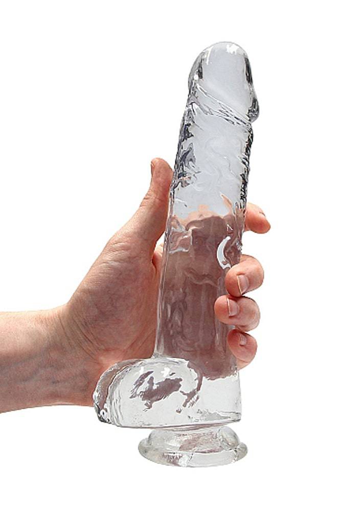 Shots Toys - RealRock - 9" Crystal Clear Dildo with Balls - Image 4