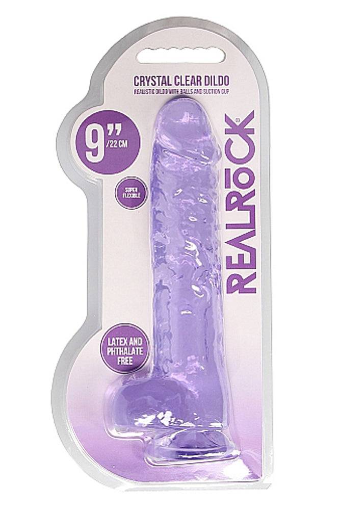Shots Toys - RealRock - 9" Crystal Clear Dildo with Balls - Image 7