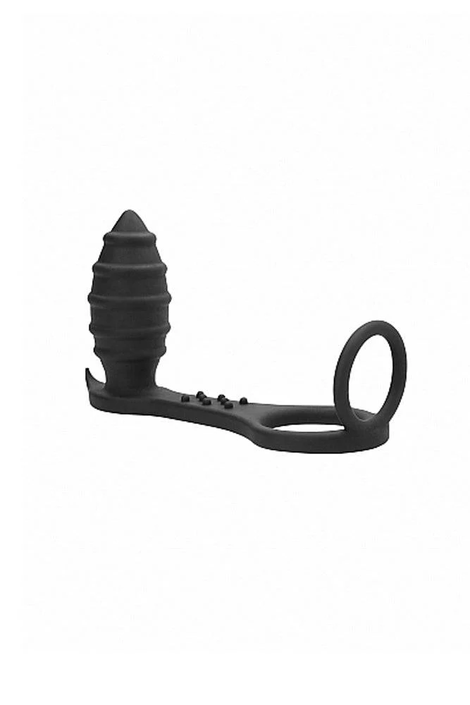 Shots Toys - Sono - No.55 Butt Plug With Cockring And Ball Strap - Black