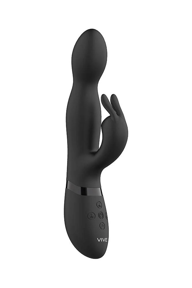 Shots Toys - VIVE - Niva 360° Rotating Rabbit Vibrator - Black - Image 2