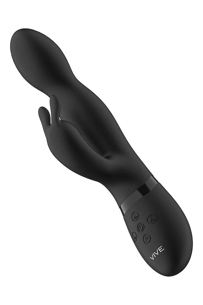 Shots Toys - VIVE - Niva 360° Rotating Rabbit Vibrator - Black - Image 3