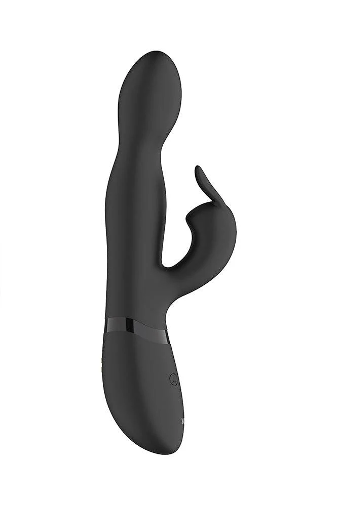 Shots Toys - VIVE - Niva 360° Rotating Rabbit Vibrator - Black - Image 4