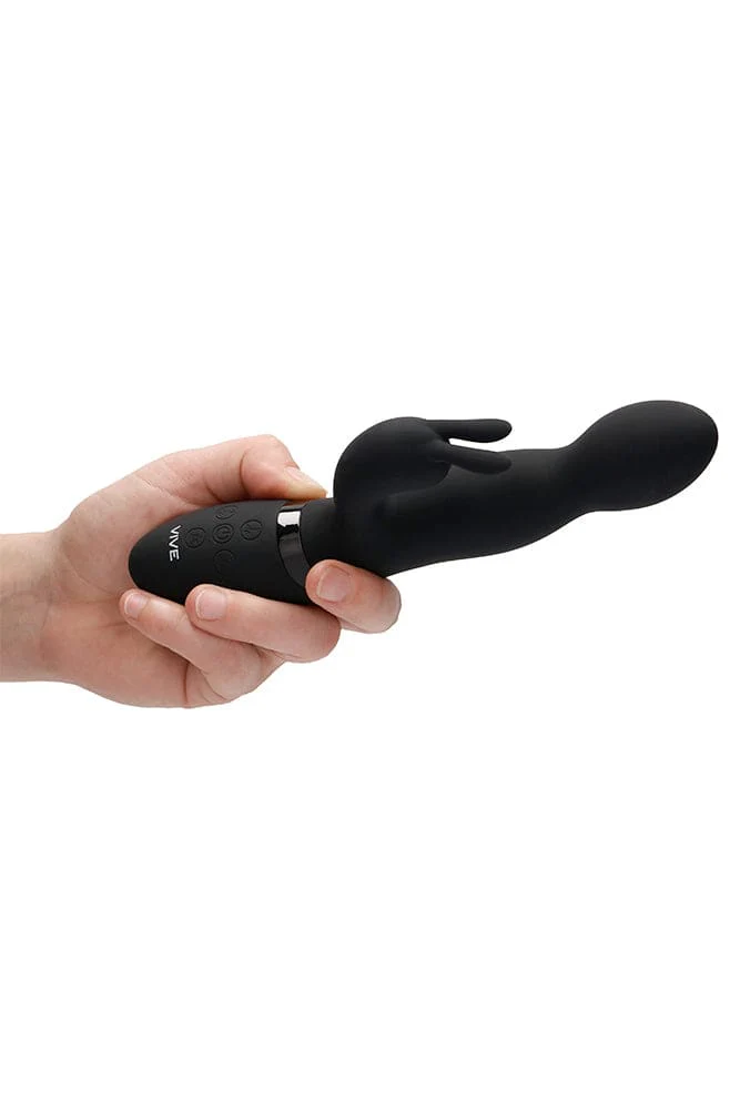 Shots Toys - VIVE - Niva 360° Rotating Rabbit Vibrator - Black - Image 5