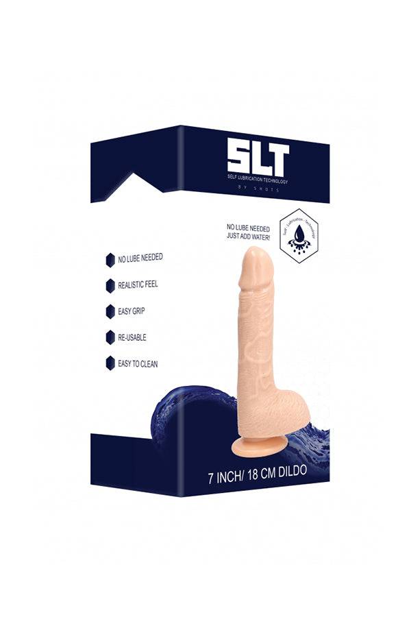 SLT by Shots Toys - Self Lubricating Dong - 7 inch - Beige