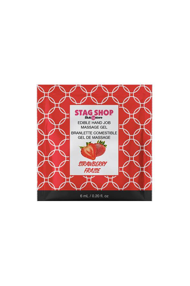 Stag Shop - Edible Handjob Massage Gel - Strawberry - Single Use Pack - 4ml