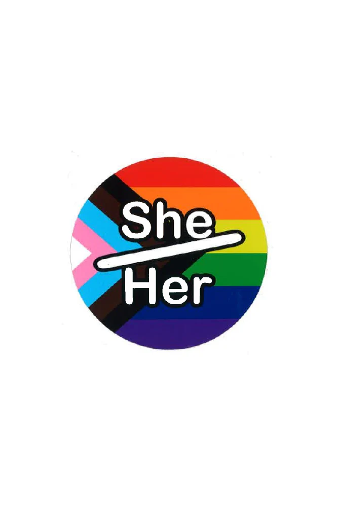 Stag Shop - Pride Flag with She/Her Pronouns Sticker