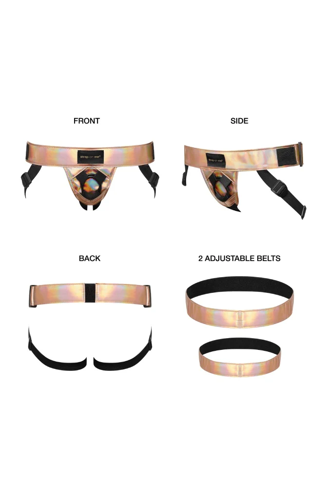 Strap-on-Me - Curious Leatherette Harness - Rose Gold - Image 4