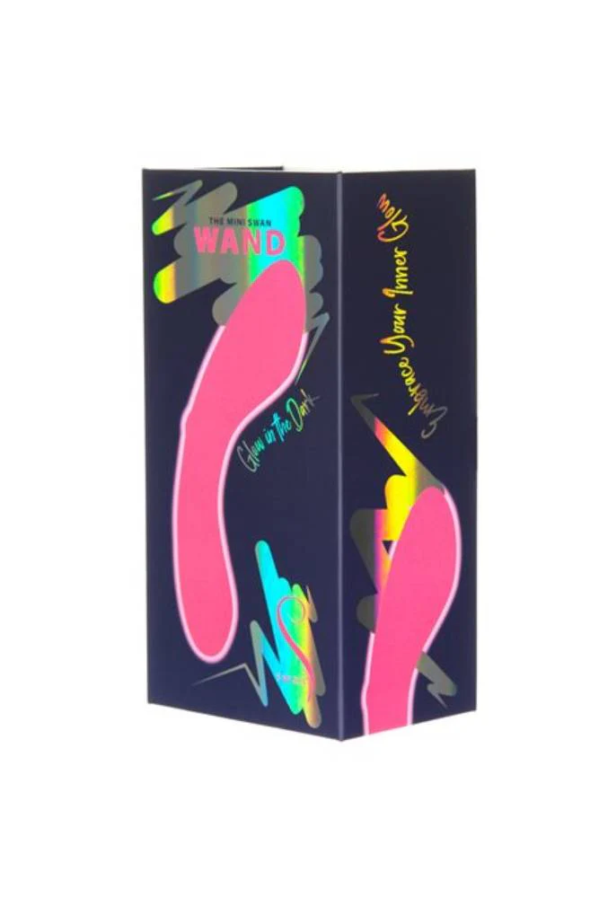 Swan - Mini Swan Vibrating Wand - Glow in the Dark Pink - Image 8