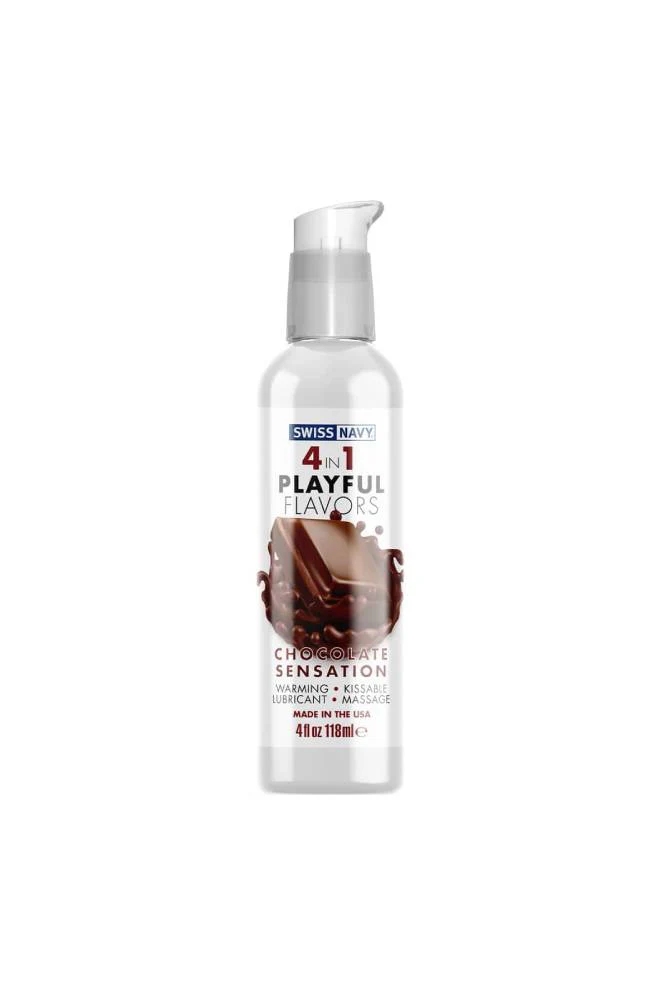 Swiss Navy - 4 in 1 Playful Flavors Flavored Lubricant - Chocolate Sensation - 4oz