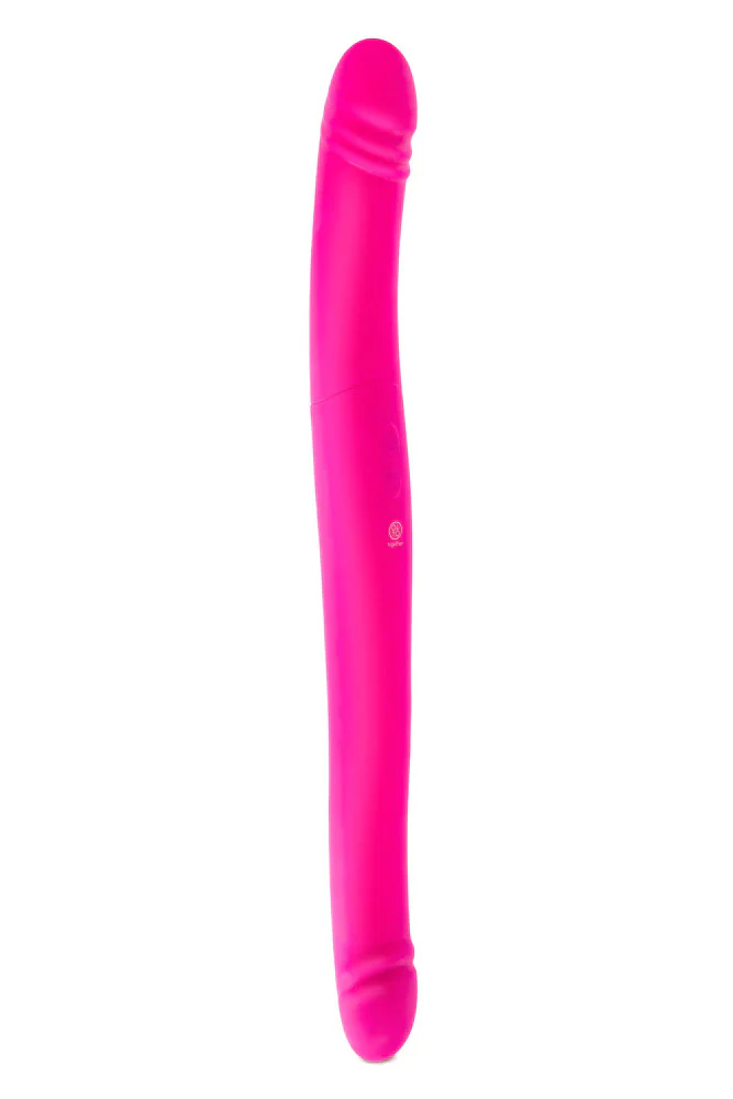 Together - Duo Together Double-Ended Vibrating & Thrusting Dildo - Pink