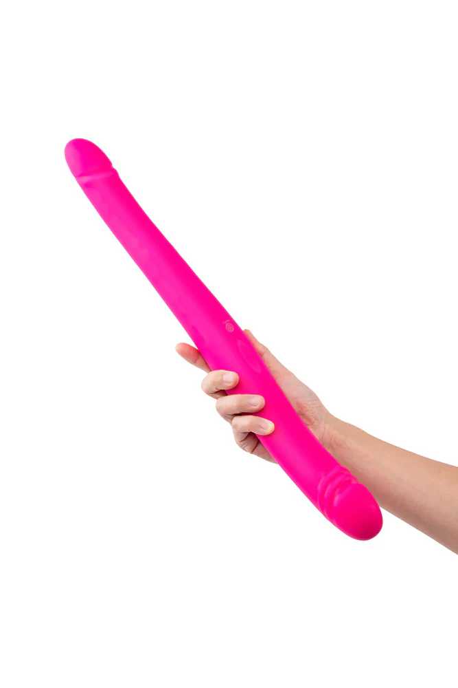 Together - Duo Together Double-Ended Vibrating & Thrusting Dildo - Pink - Image 3