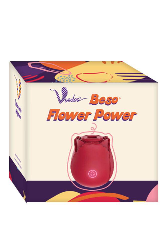 Voodoo Toys - Beso Flower Power Air Pulse Rose Vibe - Red - Image 4