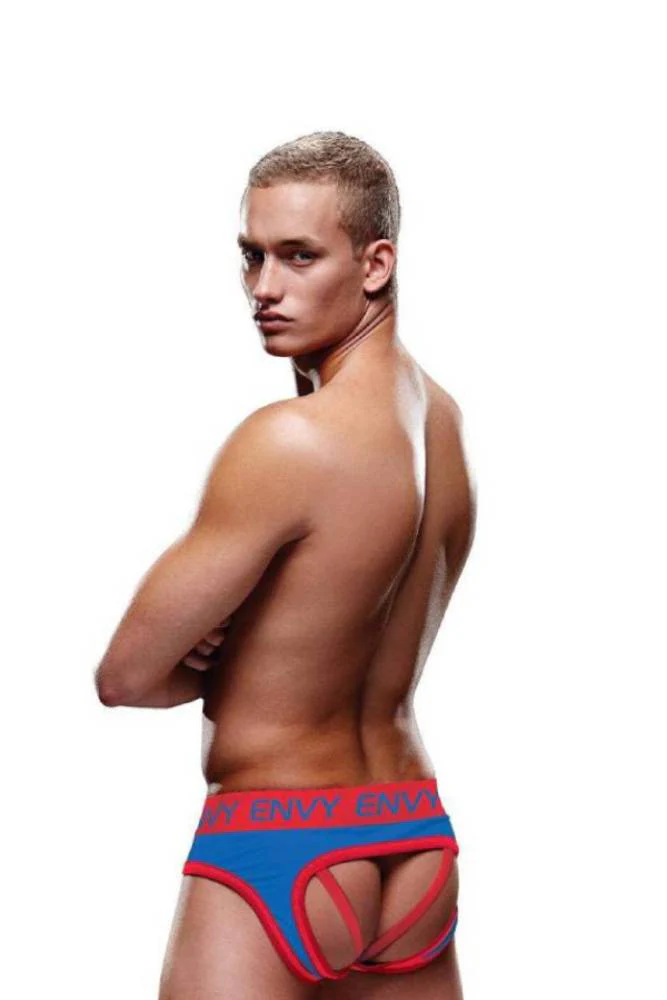 X-Gen - BLE309 - Solid Envy Jock - Blue/Red - Image 2