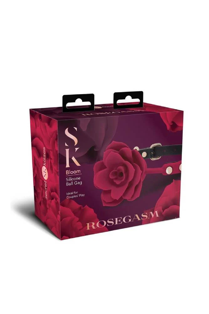 X-Gen - Secret Kisses - Rosegasm Bloom Silicone Ball Gag - Red - Image 2