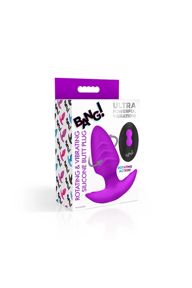 XR Brands - BANG - Rotating & Vibrating Silicone Butt Plug with Remote - Image 10