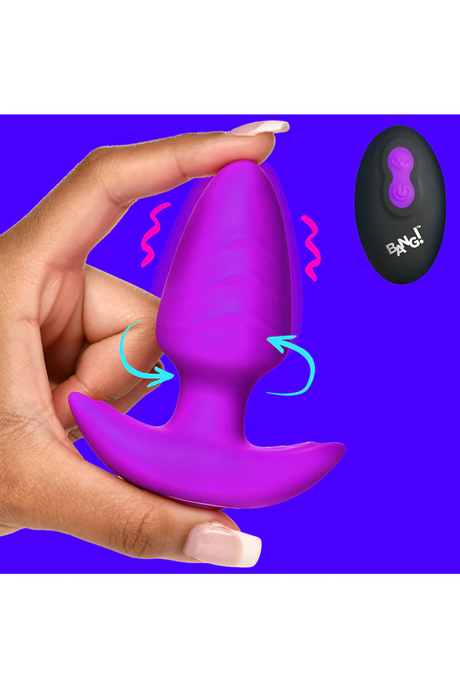 XR Brands - BANG - Rotating & Vibrating Silicone Butt Plug with Remote - Image 3