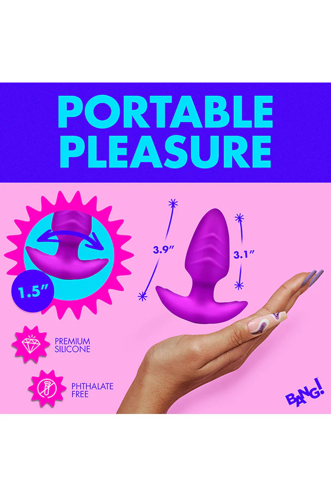 XR Brands - BANG - Rotating & Vibrating Silicone Butt Plug with Remote - Image 5