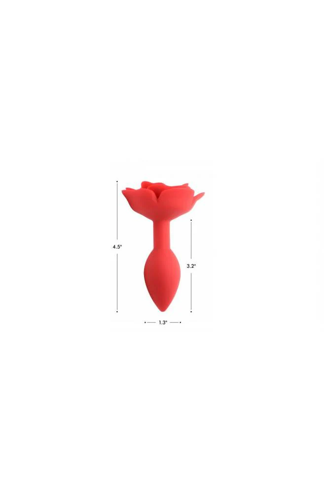 XR Brands - Booty Bloom Rose Silicone Anal Plug - Red - Image 4