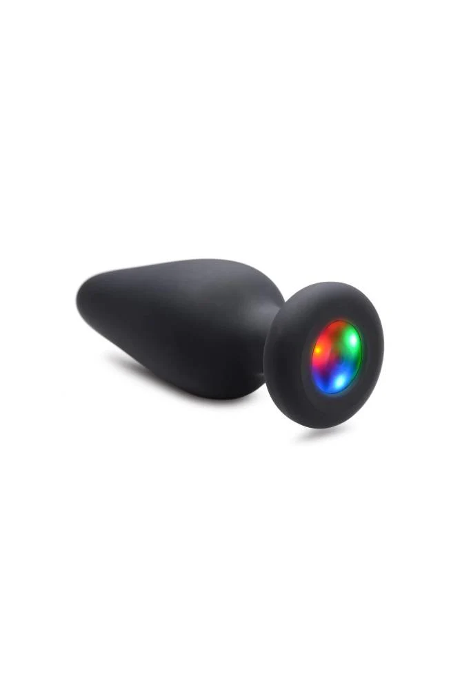 XR Brands - Booty Sparks - Light Up Silicone Medium Anal Plug - Black - Image 2