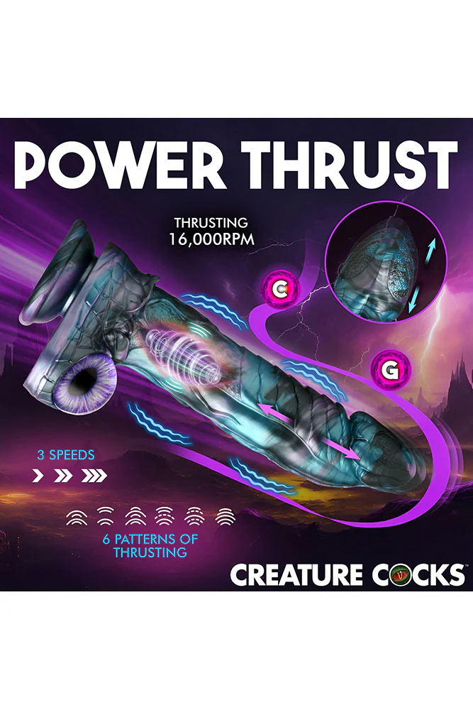 XR Brands - Creature Cocks - Astro-Thrust Thrusting & Vibrating Silicone Dildo With Remote Control - Image 4