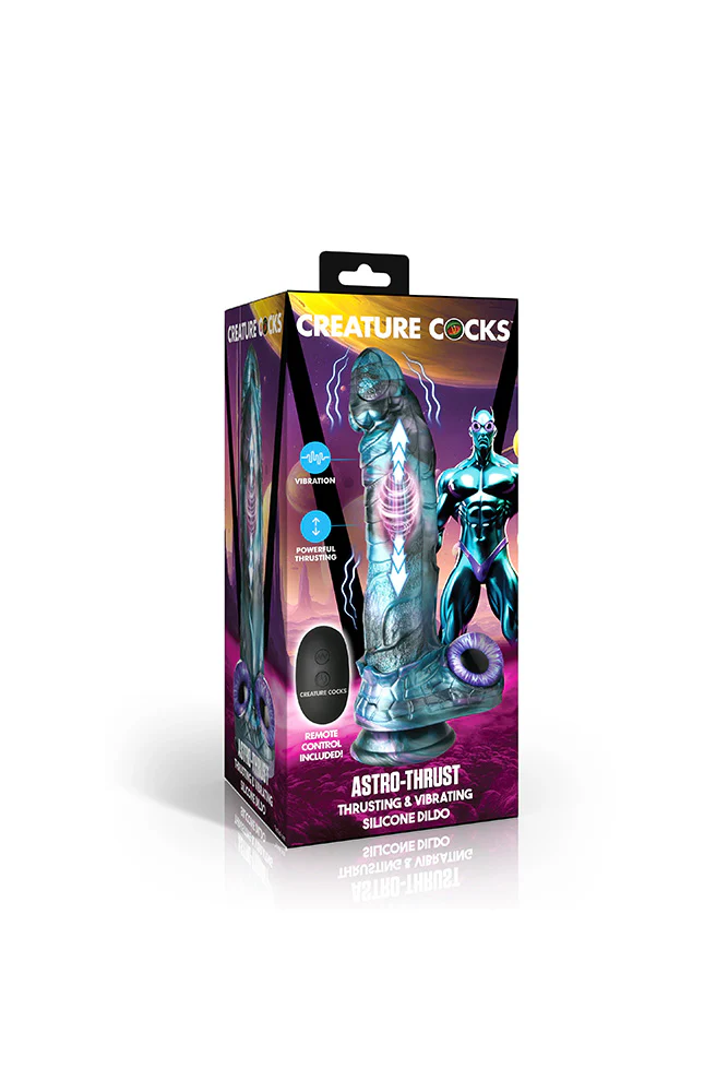 XR Brands - Creature Cocks - Astro-Thrust Thrusting & Vibrating Silicone Dildo With Remote Control - Image 7