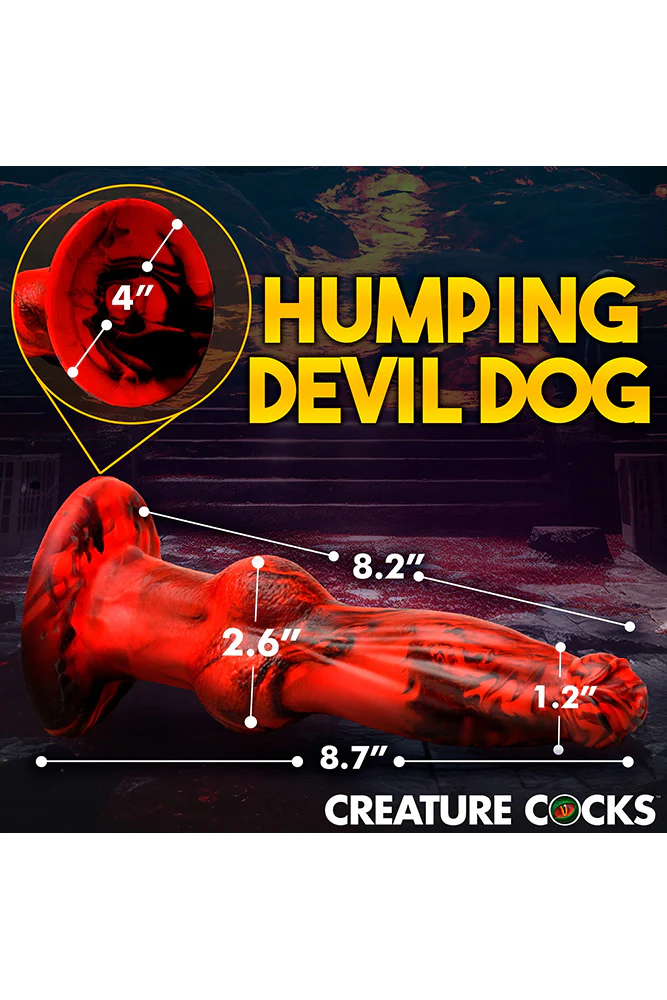 XR Brands - Creature Cocks - Hell Wolf Thrusting & Vibrating Silicone Dildo - Image 6
