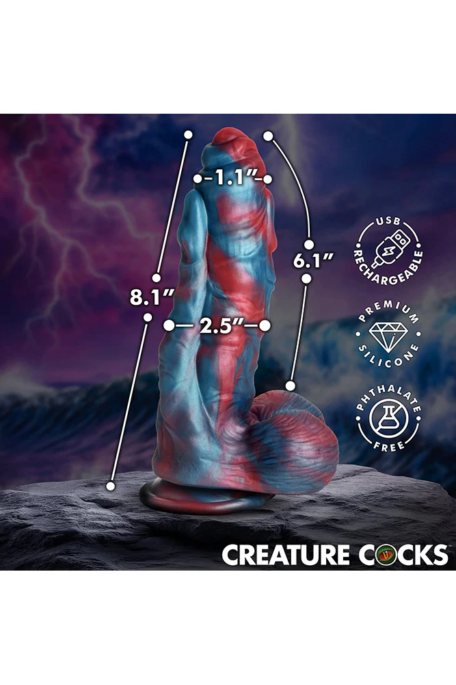 XR Brands - Creature Cocks - Hydra X Vibrating Silicone Dildo - Image 5