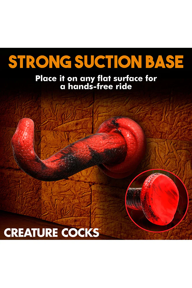 XR Brands - Creature Cocks - King Cobra Silicone Dildo - Red - Image 5