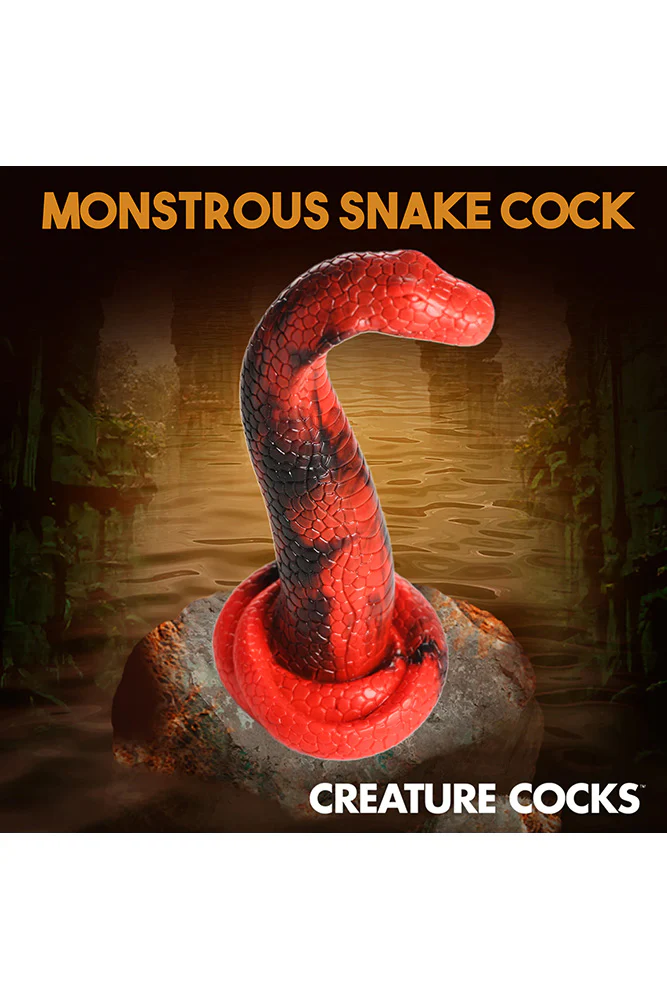 XR Brands - Creature Cocks - King Cobra Silicone Dildo - Red - Image 6