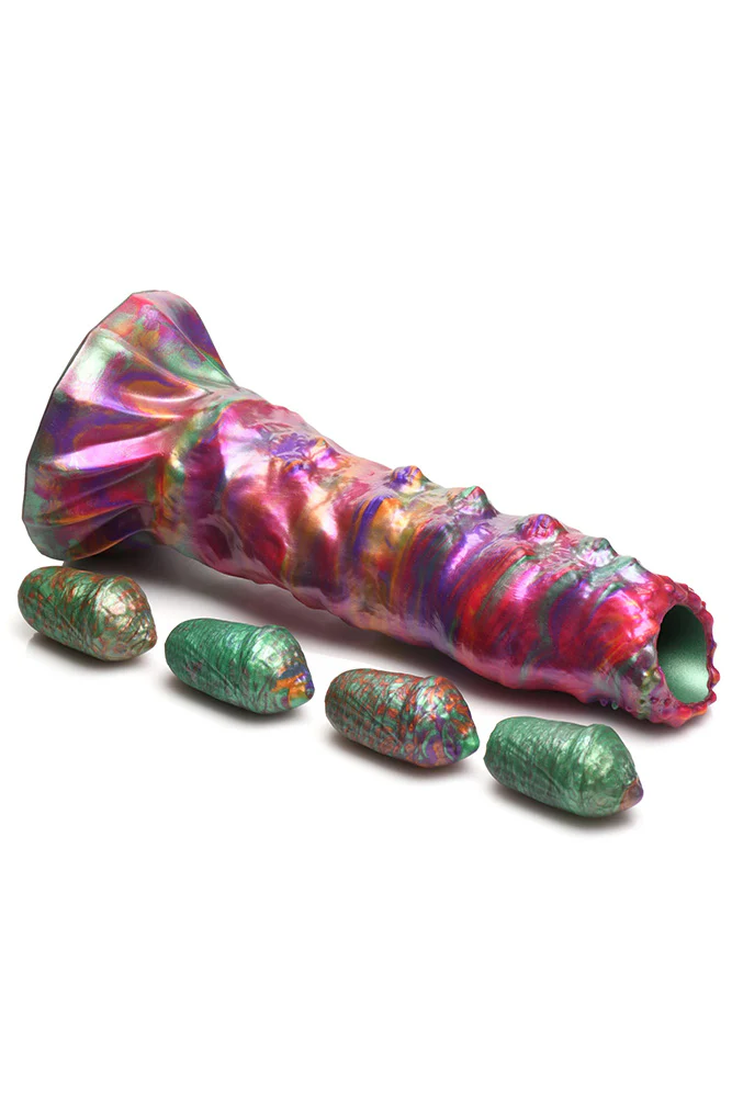 XR Brands - Creature Cocks - Larva Silicone Ovipositor Dildo With Eggs - Multicolour - Image 2