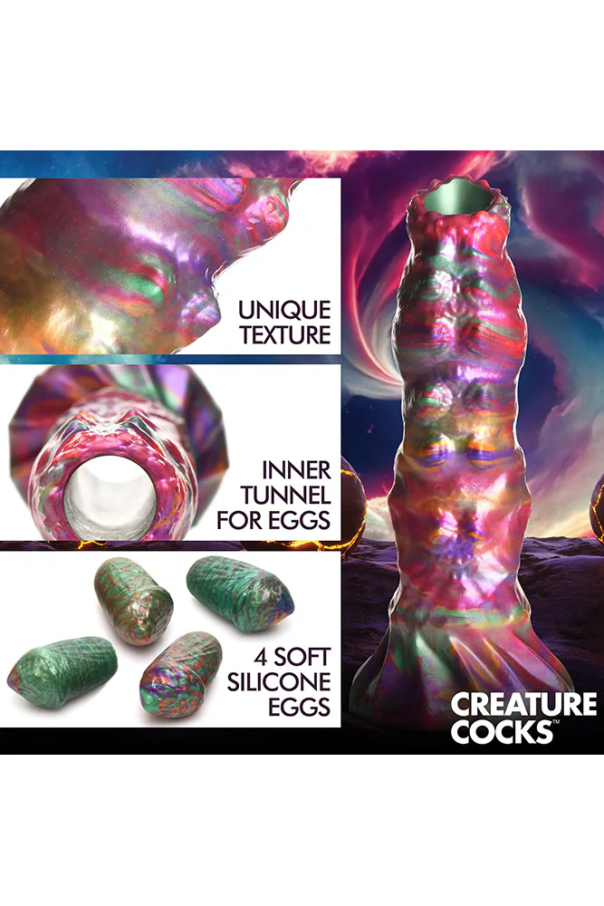 XR Brands - Creature Cocks - Larva Silicone Ovipositor Dildo With Eggs - Multicolour - Image 7
