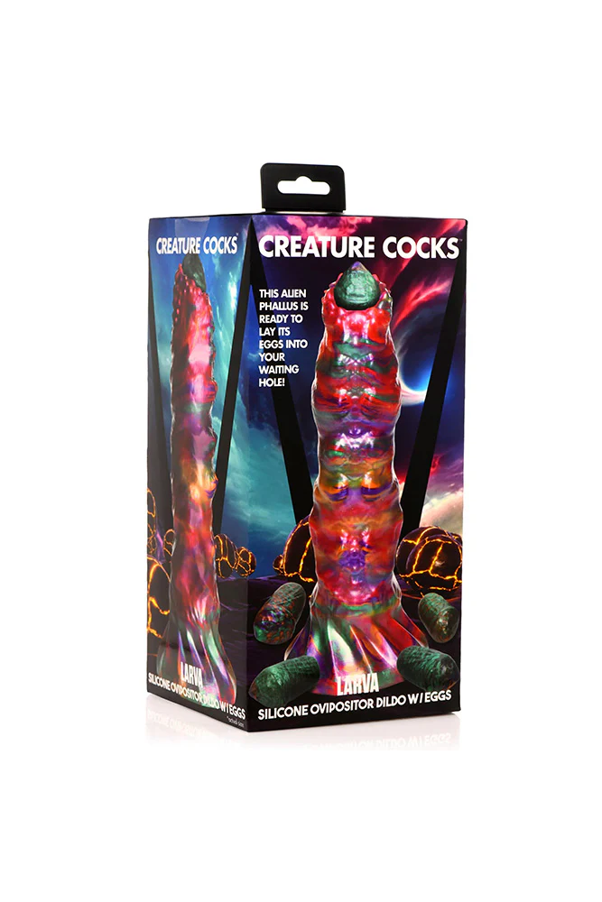 XR Brands - Creature Cocks - Larva Silicone Ovipositor Dildo With Eggs - Multicolour - Image 8