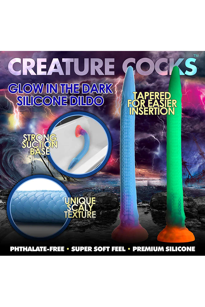 XR Brands - Creature Cocks - Makara Glow-in-the-Dark Silicone Snake Dildo - Image 5