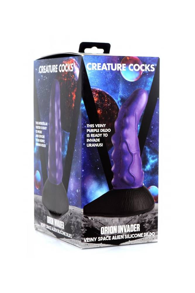 XR Brands - Creature Cocks - Orion Invader Veiny Silicone Dildo - Purple - Image 6