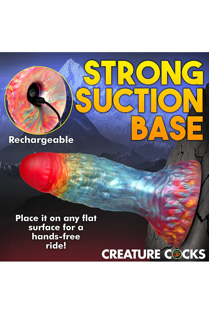 XR Brands - Creature Cocks - Rainbow Phoenix Vibrating Silicone Dildo - Image 3