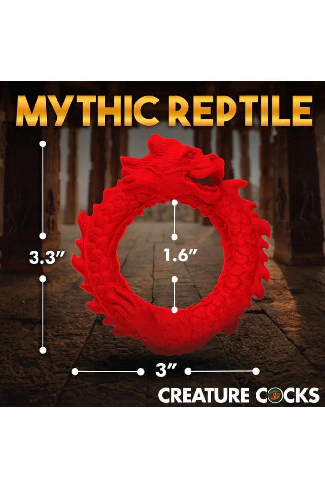 XR Brands - Creature Cocks - Rise Of The Dragon Silicone Cock Ring - Red - Image 4