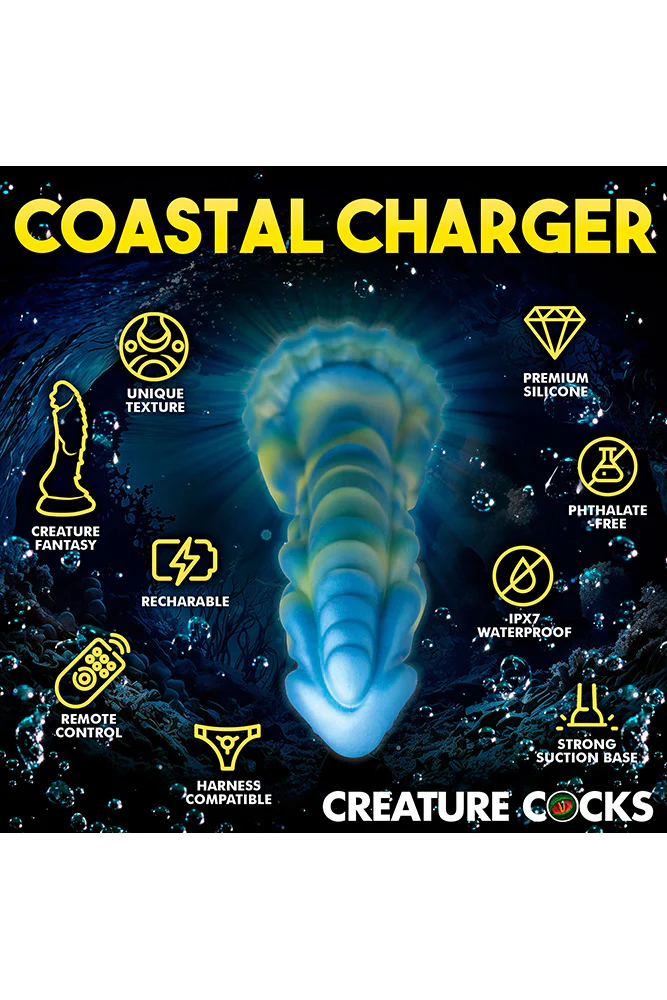 XR Brands - Creature Cocks - Sea Stallion Vibrating Silicone Dildo with Remote - Image 4