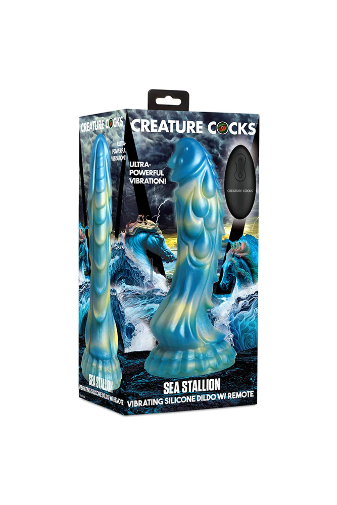 XR Brands - Creature Cocks - Sea Stallion Vibrating Silicone Dildo with Remote - Image 9