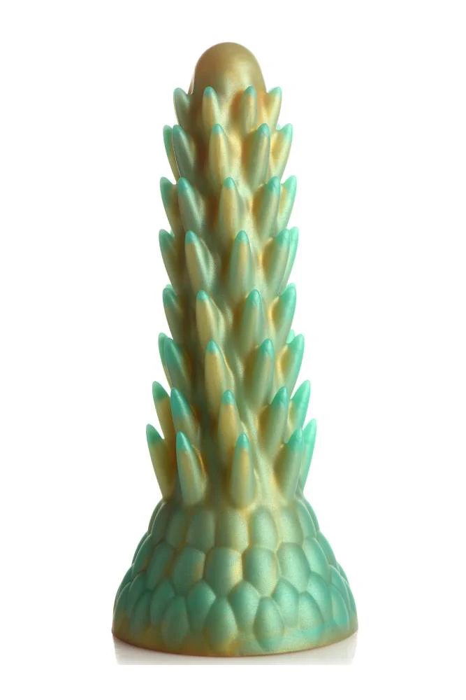 XR Brands - Creature Cocks - Stegosaurus Spiky Reptile Silicone Dildo - Green
