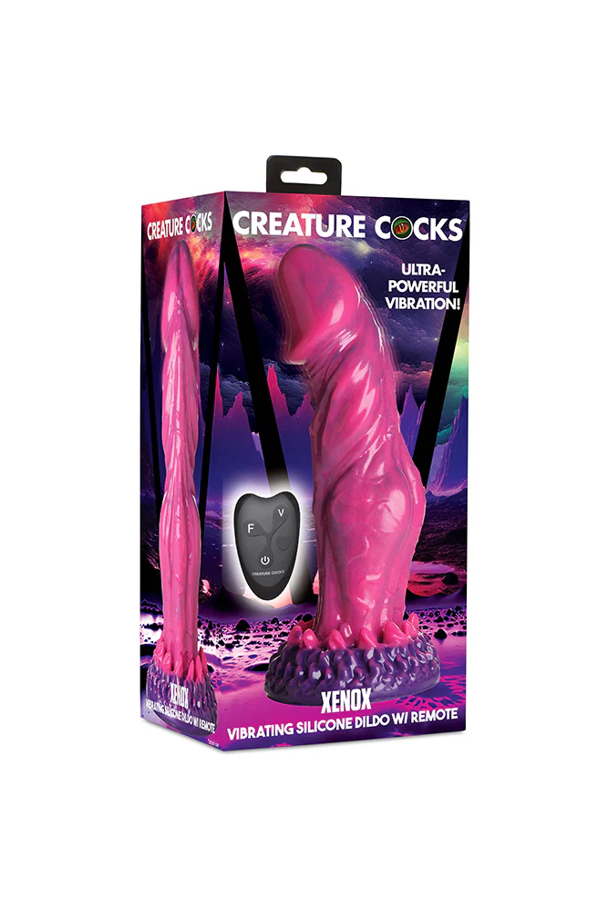 XR Brands - Creature Cocks - Xenox Remote Control Vibrating Silicone Dildo - Image 10