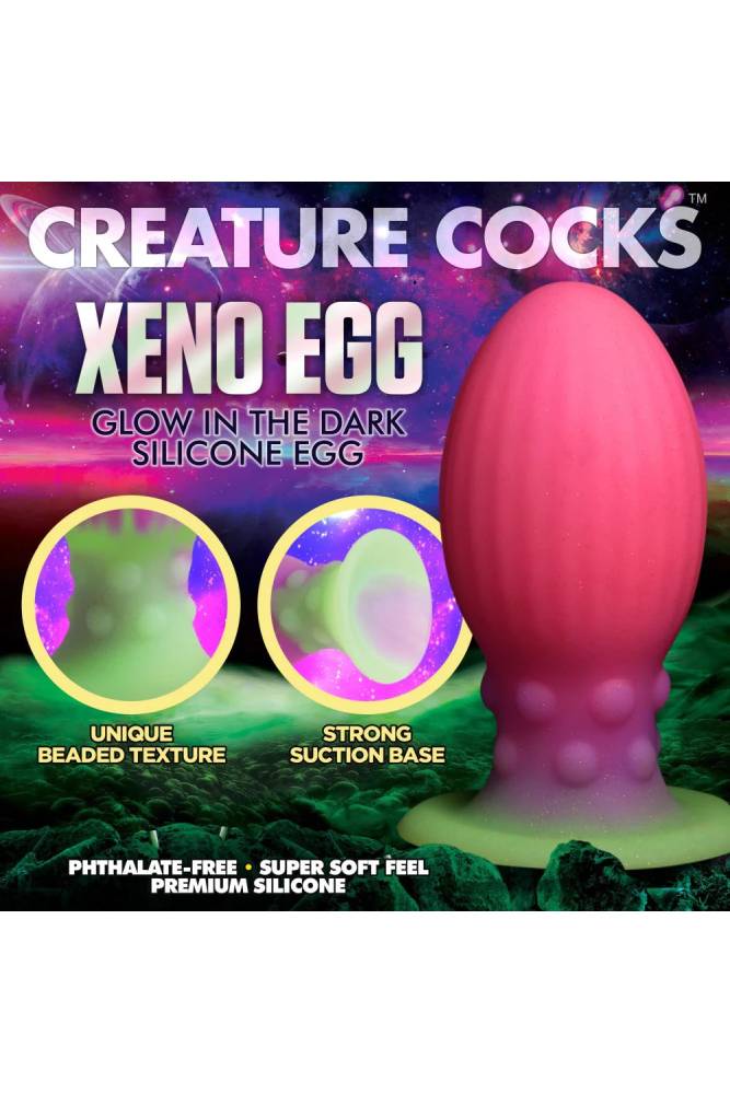 XR Brands - Creature Cocks - XL Xeno Egg Glow In The Dark Silicone Egg - Image 5