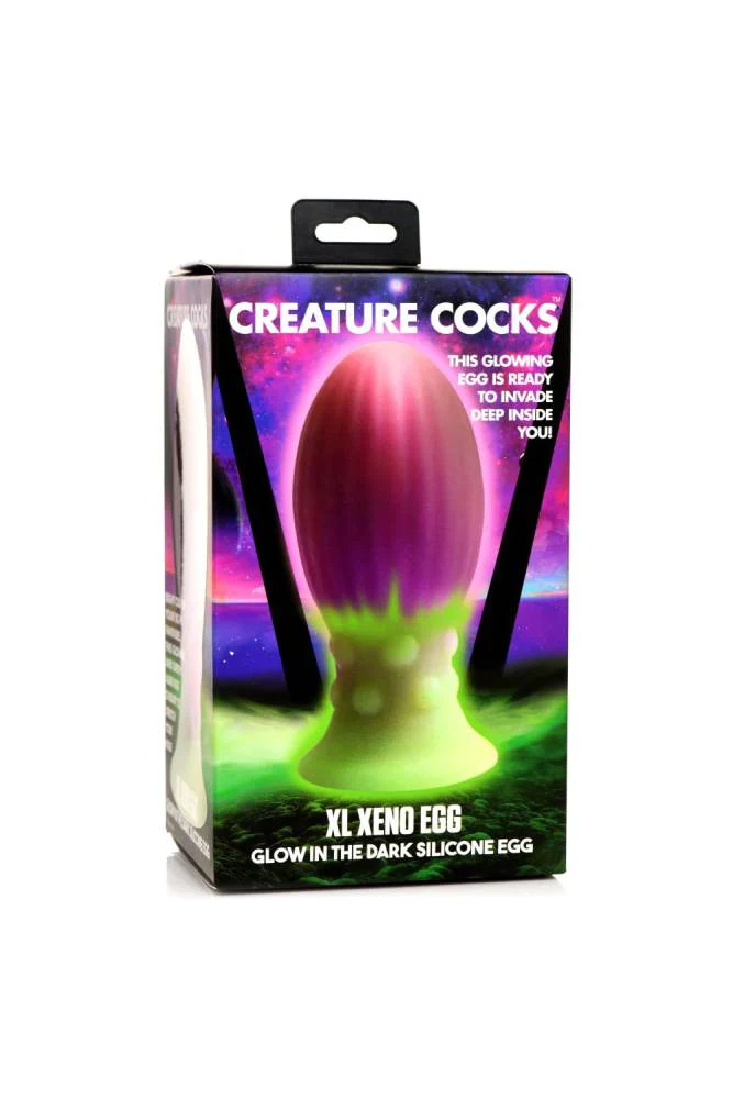 XR Brands - Creature Cocks - XL Xeno Egg Glow In The Dark Silicone Egg - Image 6