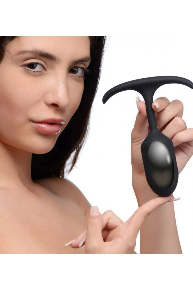 XR Brands - Heavy Hitters - Premium Silicone Weighted Anal Plug - Medium - Image 3