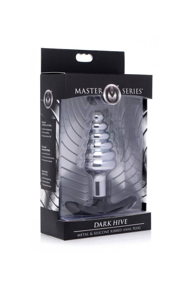 XR Brands - Master Series - Dark Hive Metal and Silicone Ribbed Anal Plug - Image 5