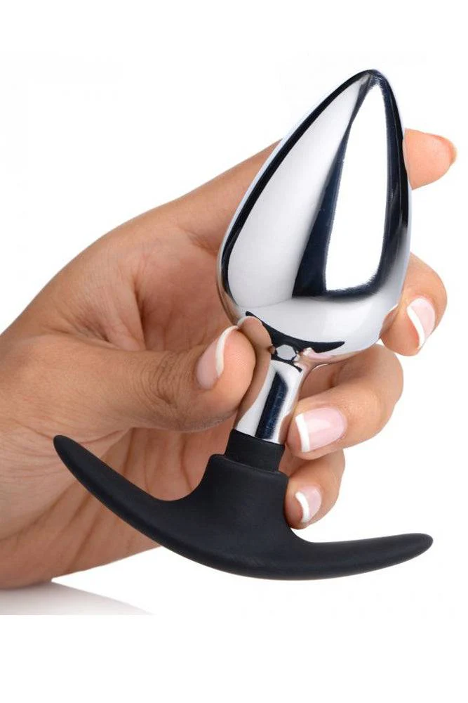 XR Brands - Master Series - Dark Invader Metal and Silicone Anal Plug - Image 8
