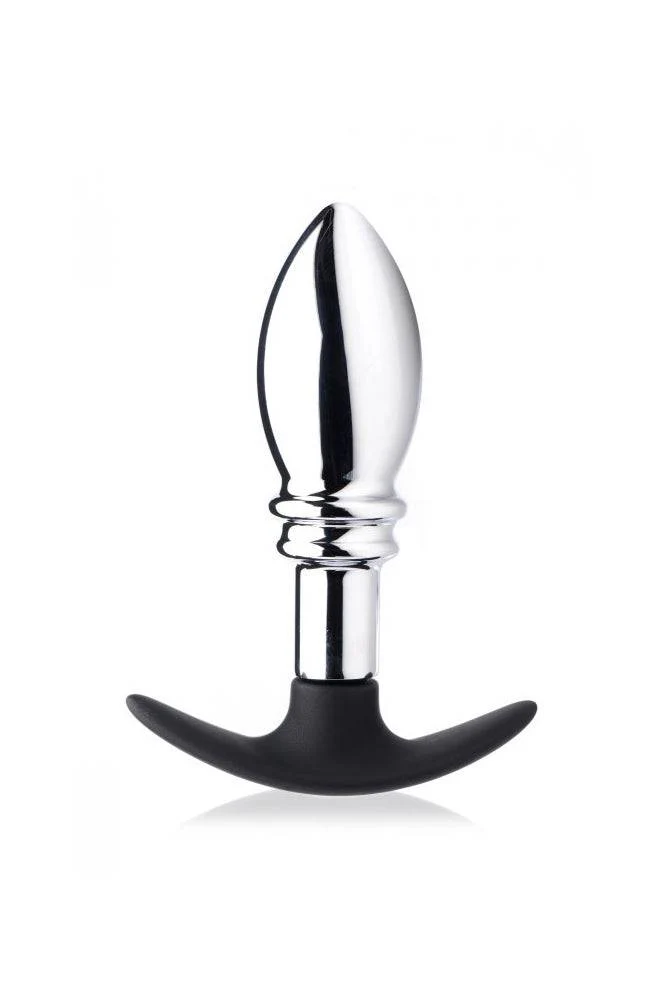XR Brands - Master Series - Dark Stopper Metal and Silicone Anal Plug